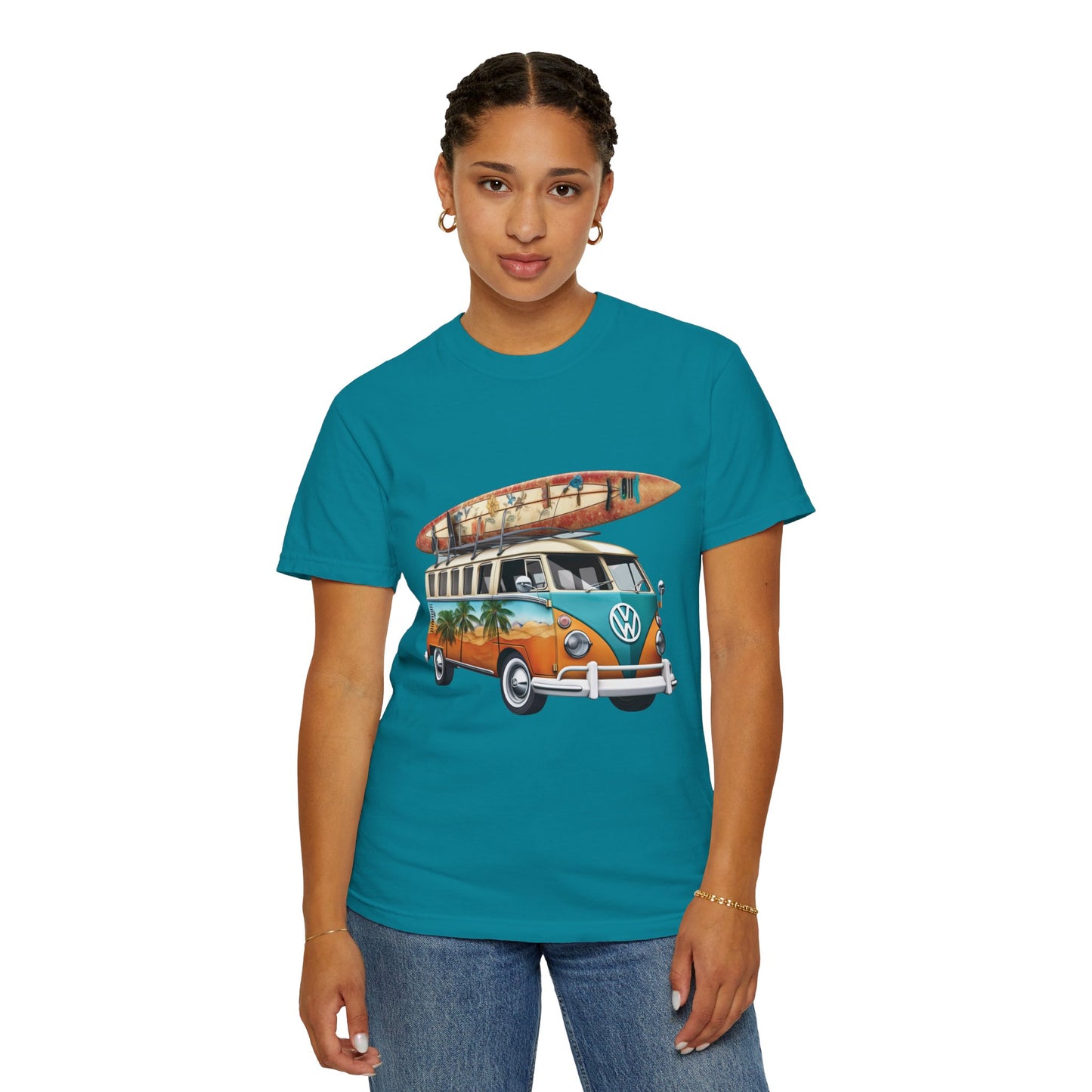 Retro Surf Van: Unisex Garment-Dyed T-shirt