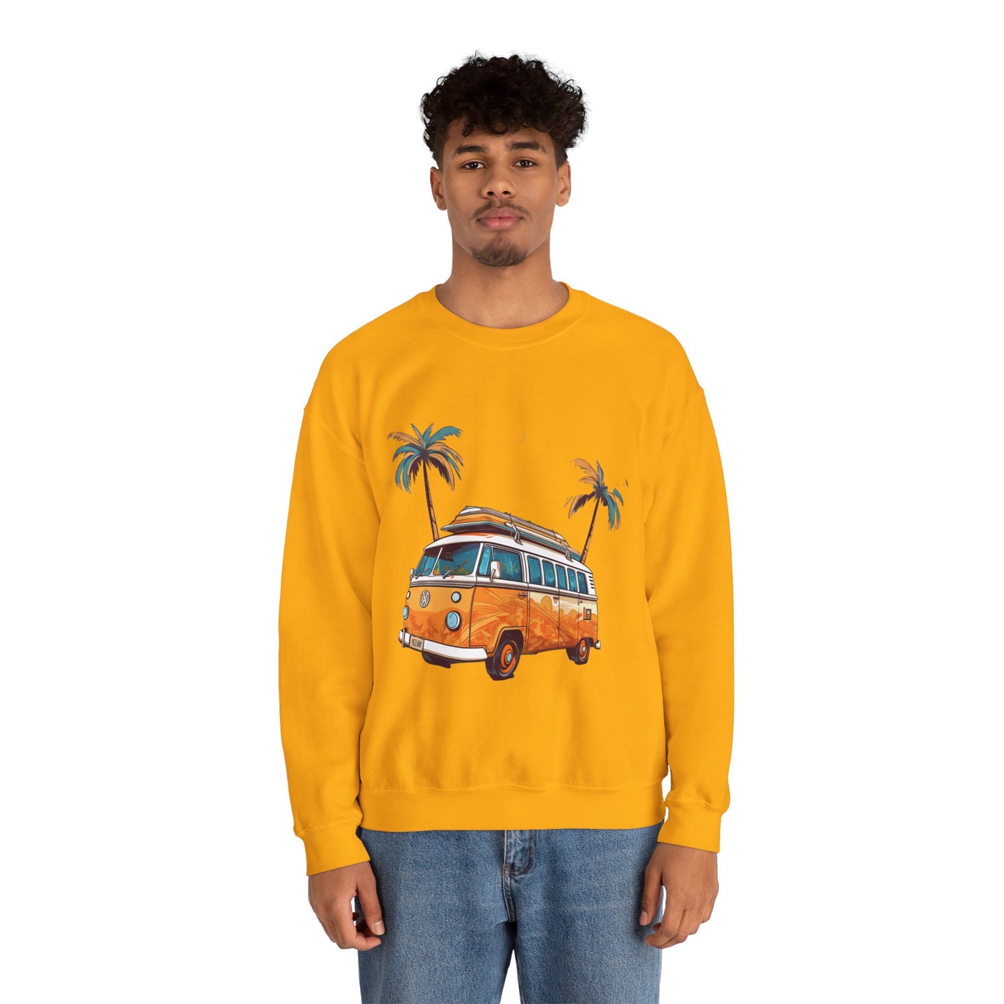 Retro Surf Van - Unisex Heavy Blend™ Crewneck Sweatshirt