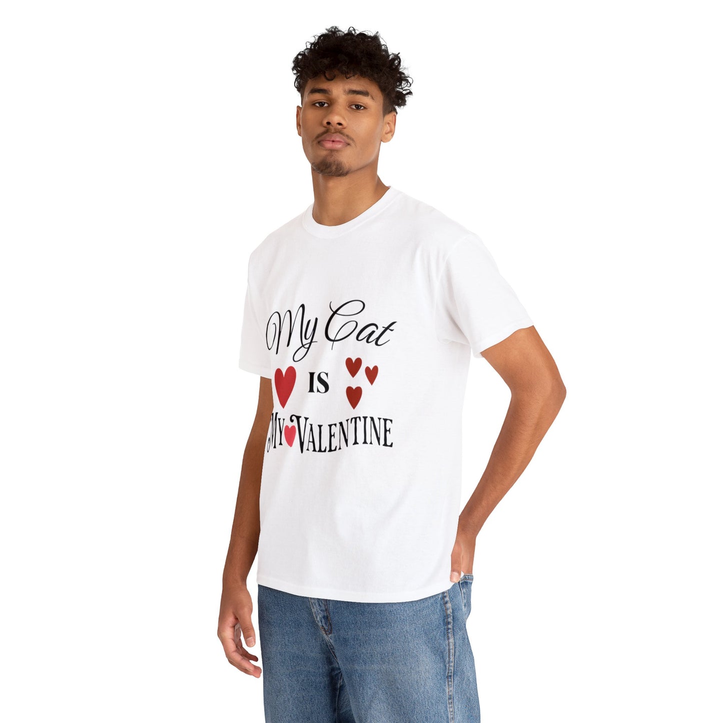 My Cat Is My Valentine1 - Unisex Heavy Cotton Tee