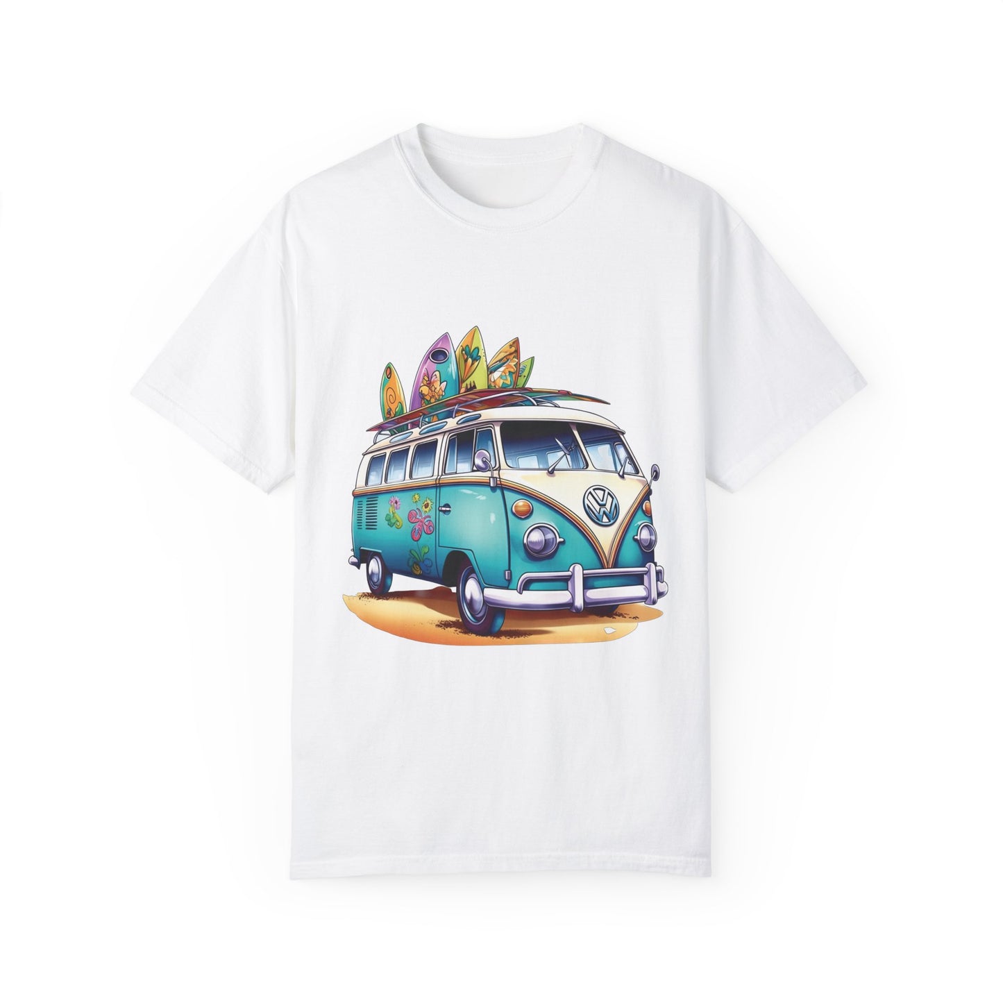 Retro Surf Van: Unisex Garment-Dyed T-shirt