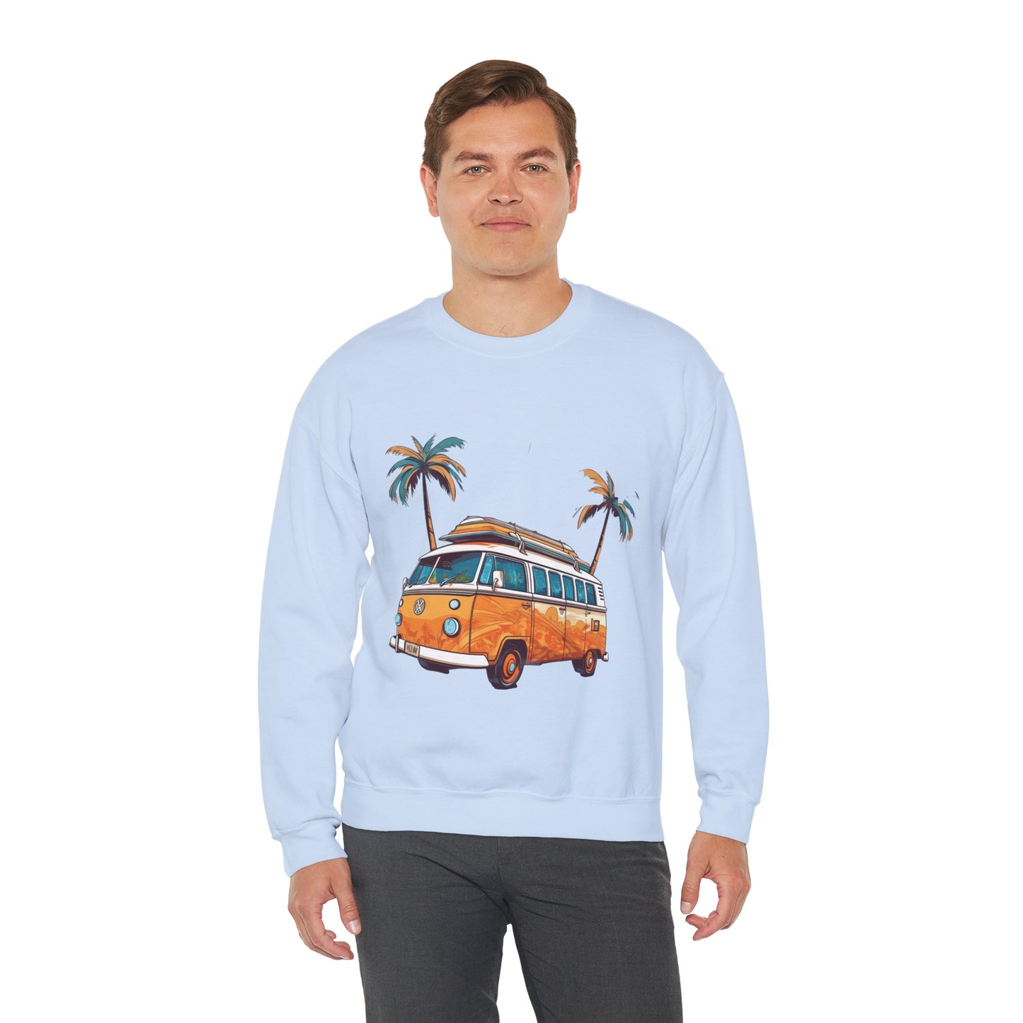 Retro Surf Van - Unisex Heavy Blend™ Crewneck Sweatshirt