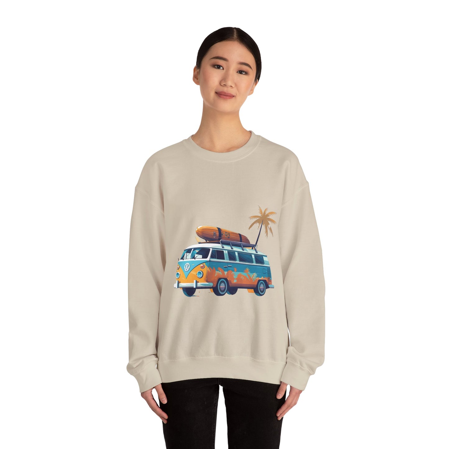 Retro Surf Van - Unisex Heavy Blend™ Crewneck Sweatshirt