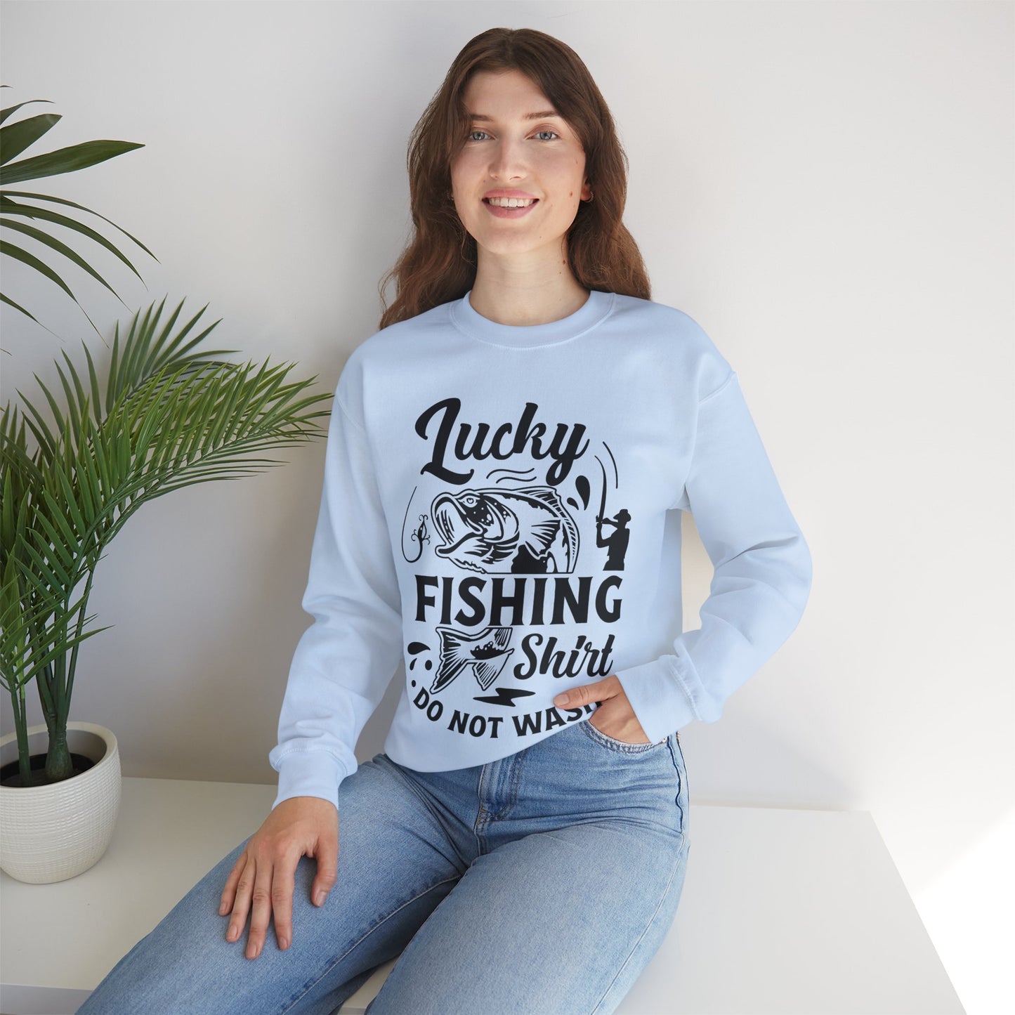 Lucky Fishing Shirt don't wash - Unisex Heavy Blend™ Crewneck Sweatshirt