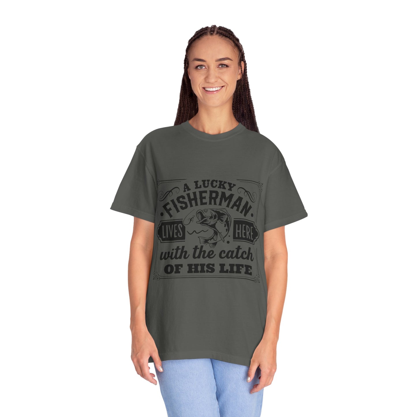 Fisherman lives here: Unisex Garment-Dyed T-shirt