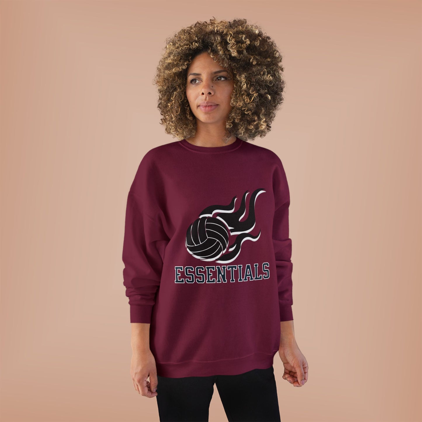 Volleyball Essentials Crewneck Sweatshirt - Unisex Eco-Friendly, Sportswear, Athletic Casual, Team Spirit, Gift for Sports Lovers