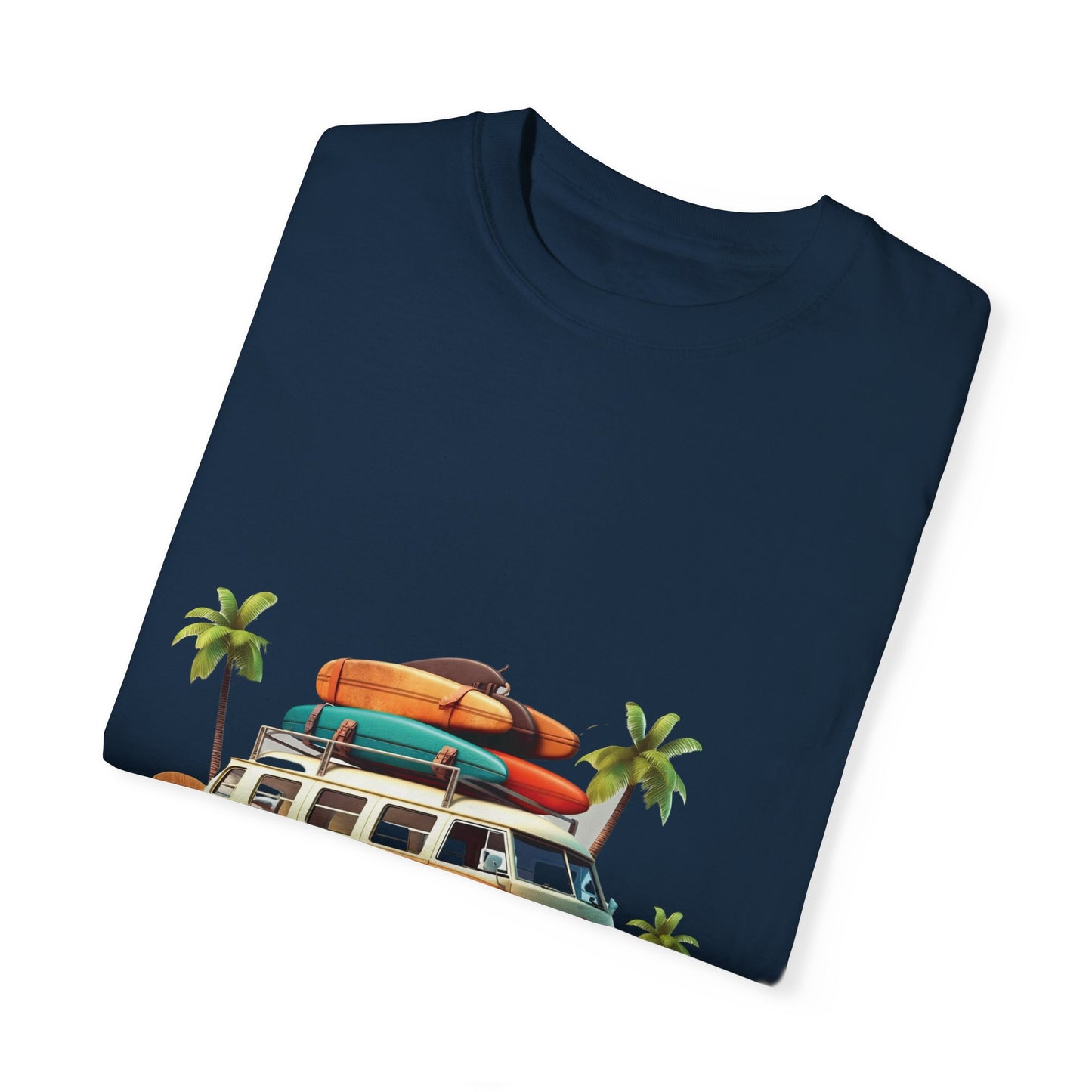 Retro Surf Van: Unisex Garment-Dyed T-shirt