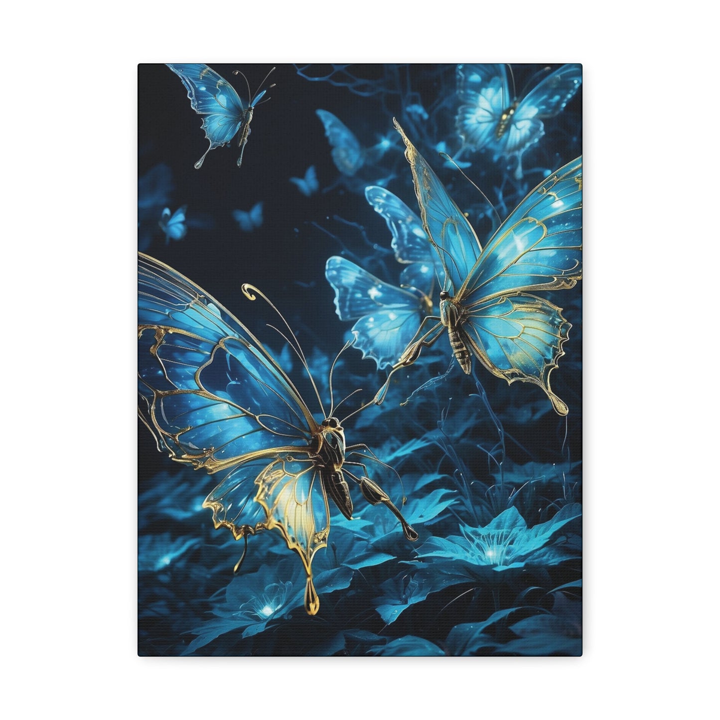 Beautiful butterfly glowing in the dark - Canvas Gallery Wraps