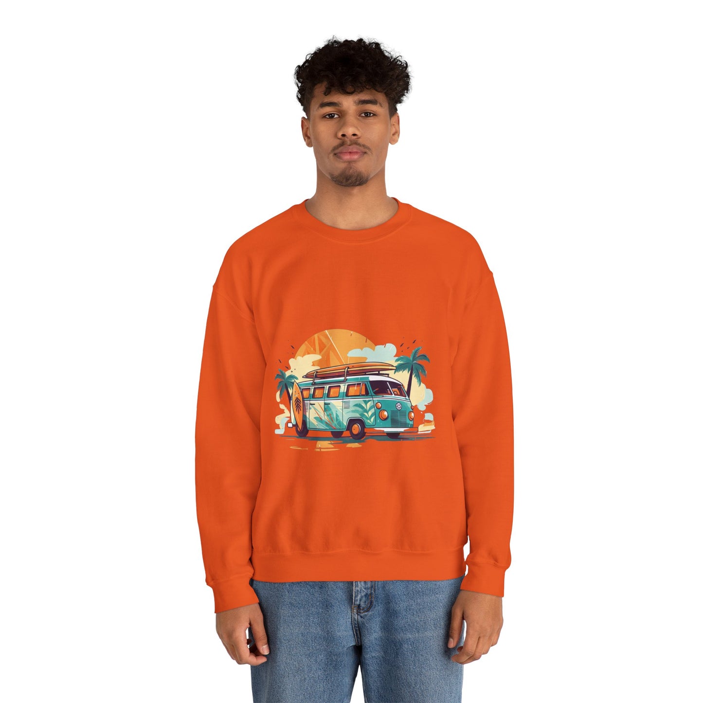 Retro Surf Van - Unisex Heavy Blend™ Crewneck Sweatshirt