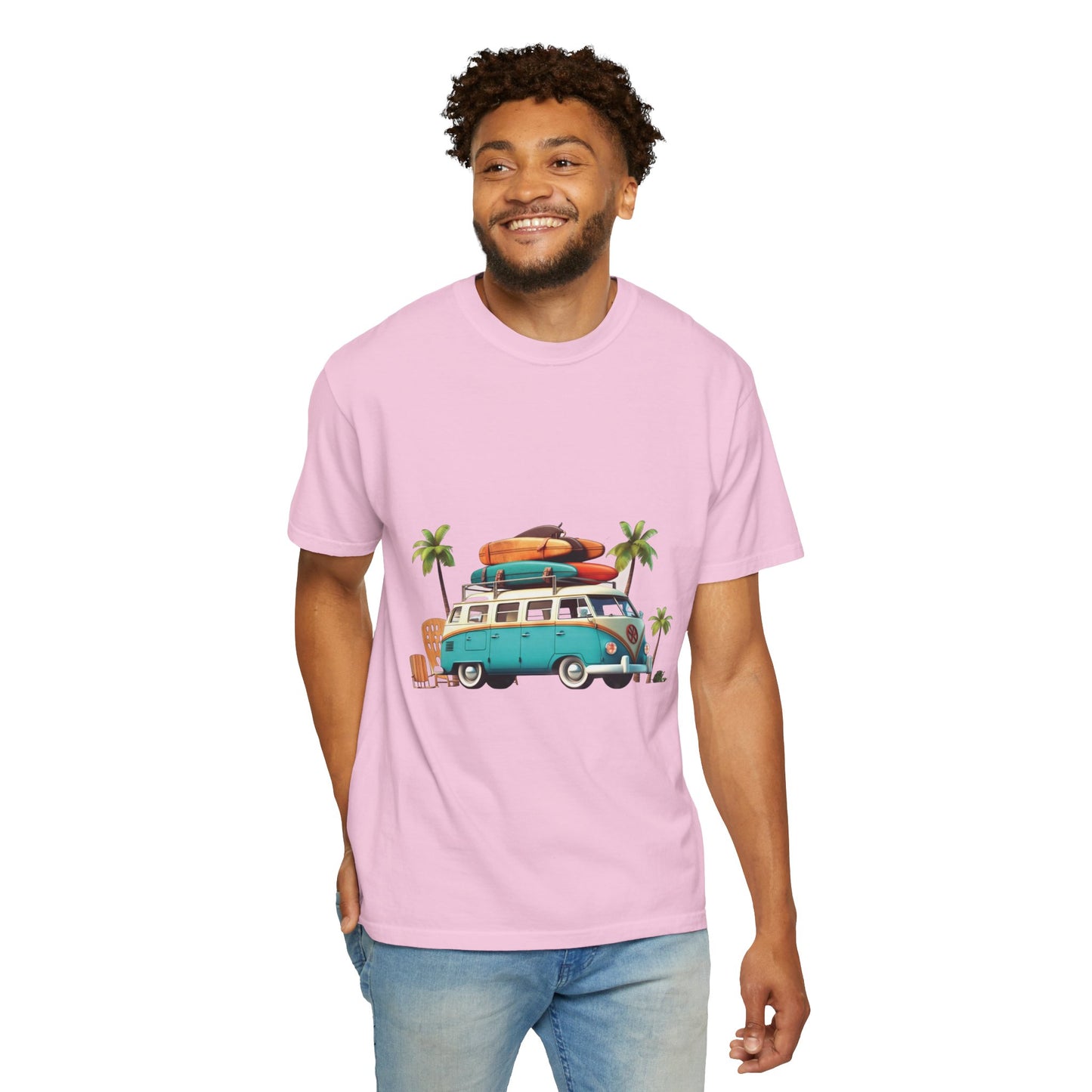 Retro Surf Van: Unisex Garment-Dyed T-shirt