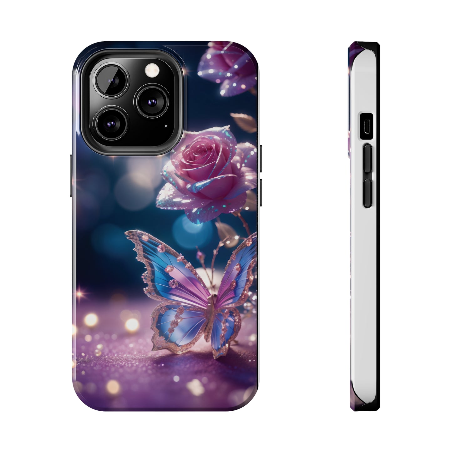 Tough Phone Cases: Fantasy butterfly and roses