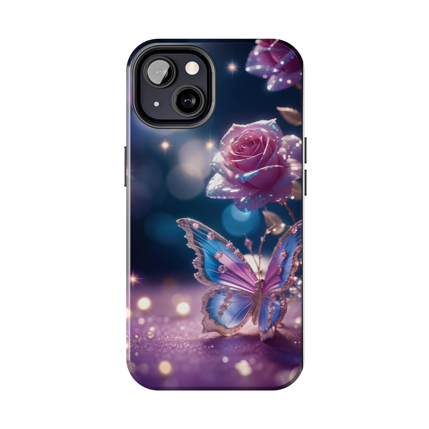 Tough Phone Cases: Fantasy butterfly and roses