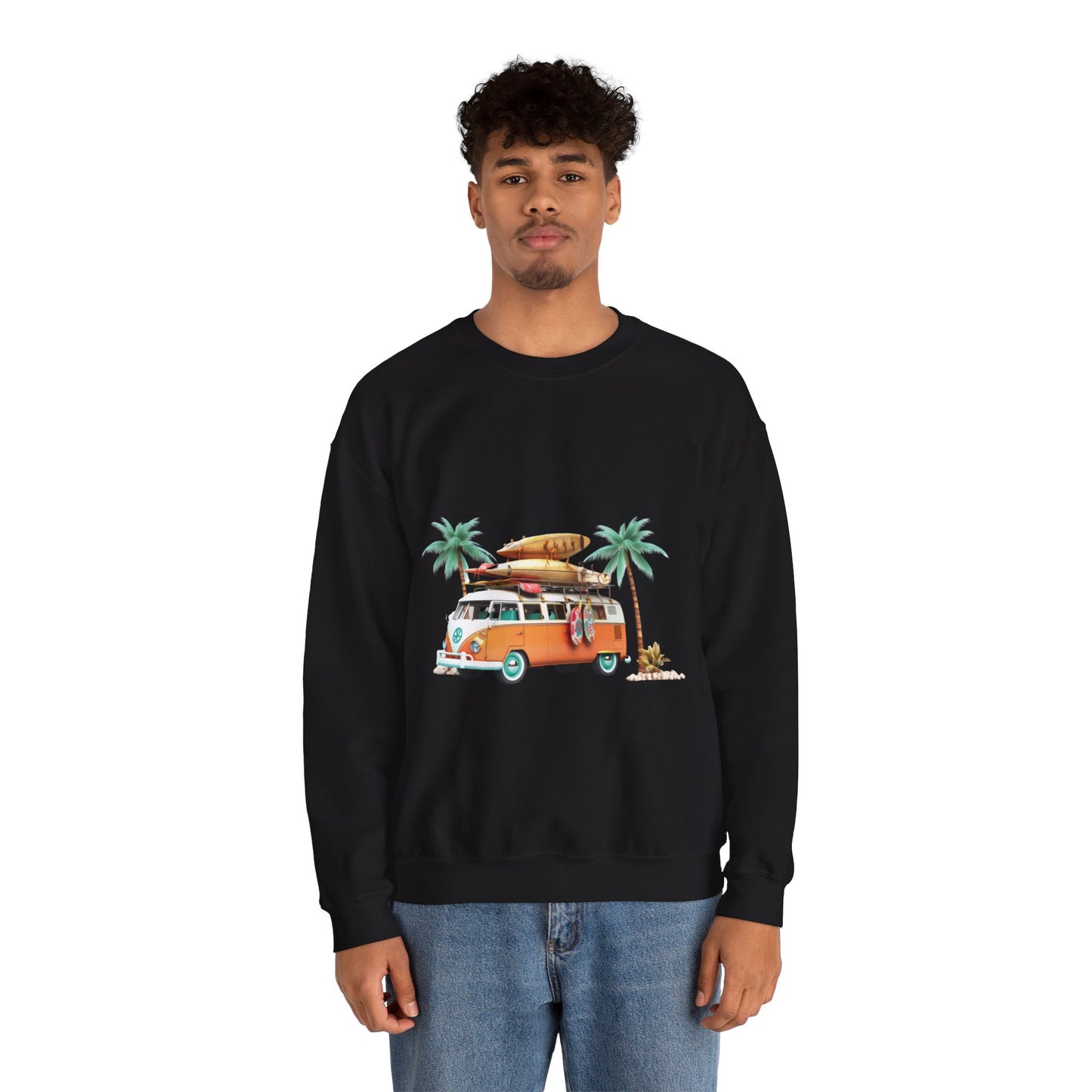 Retro Surf Van - Unisex Heavy Blend™ Crewneck Sweatshirt