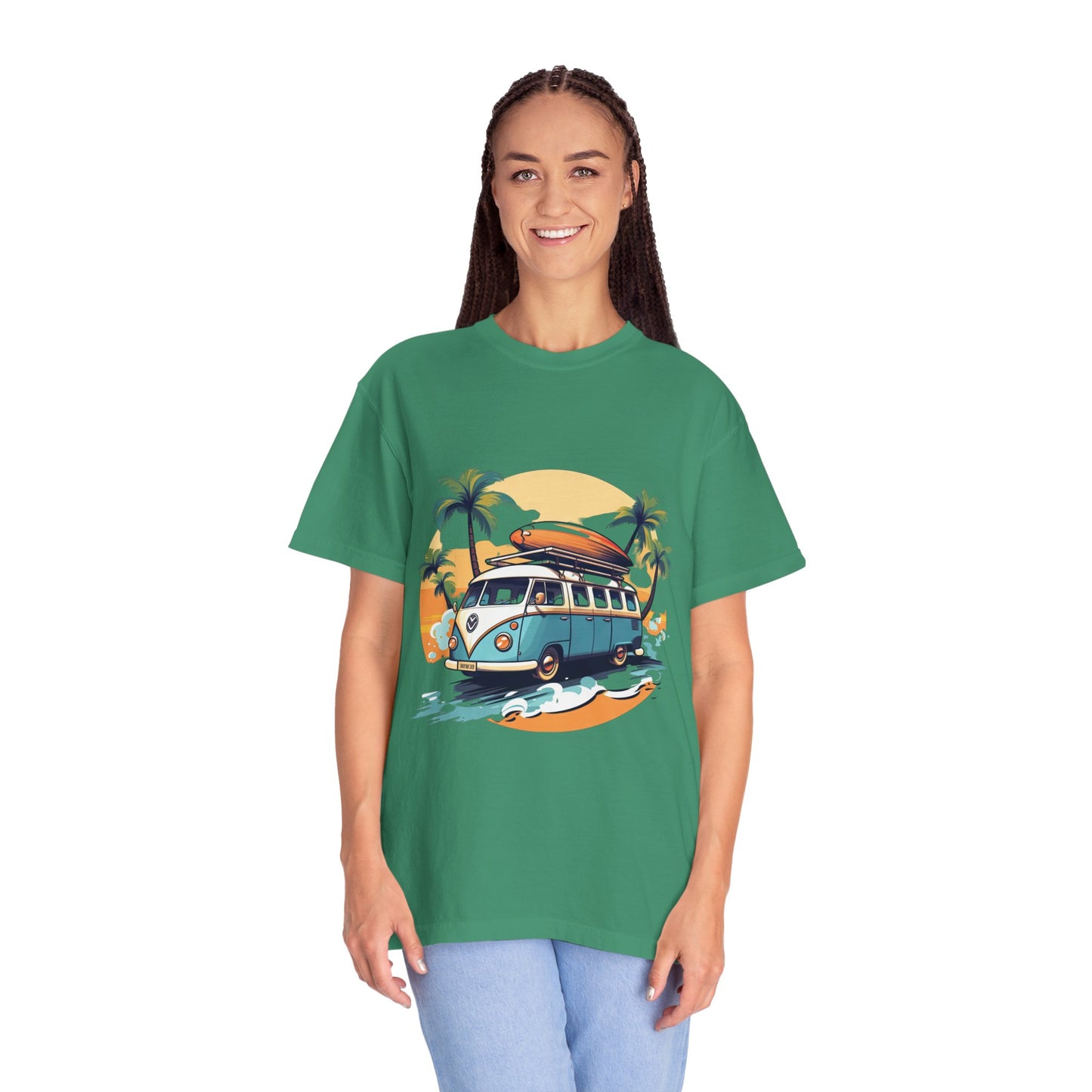 Retro Surf Van: Unisex Garment-Dyed T-shirt