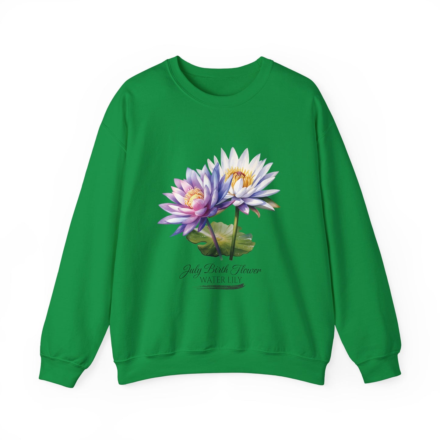 July Birth Flower (Water Lily) - Unisex Heavy Blend™ Crewneck Sweatshirt