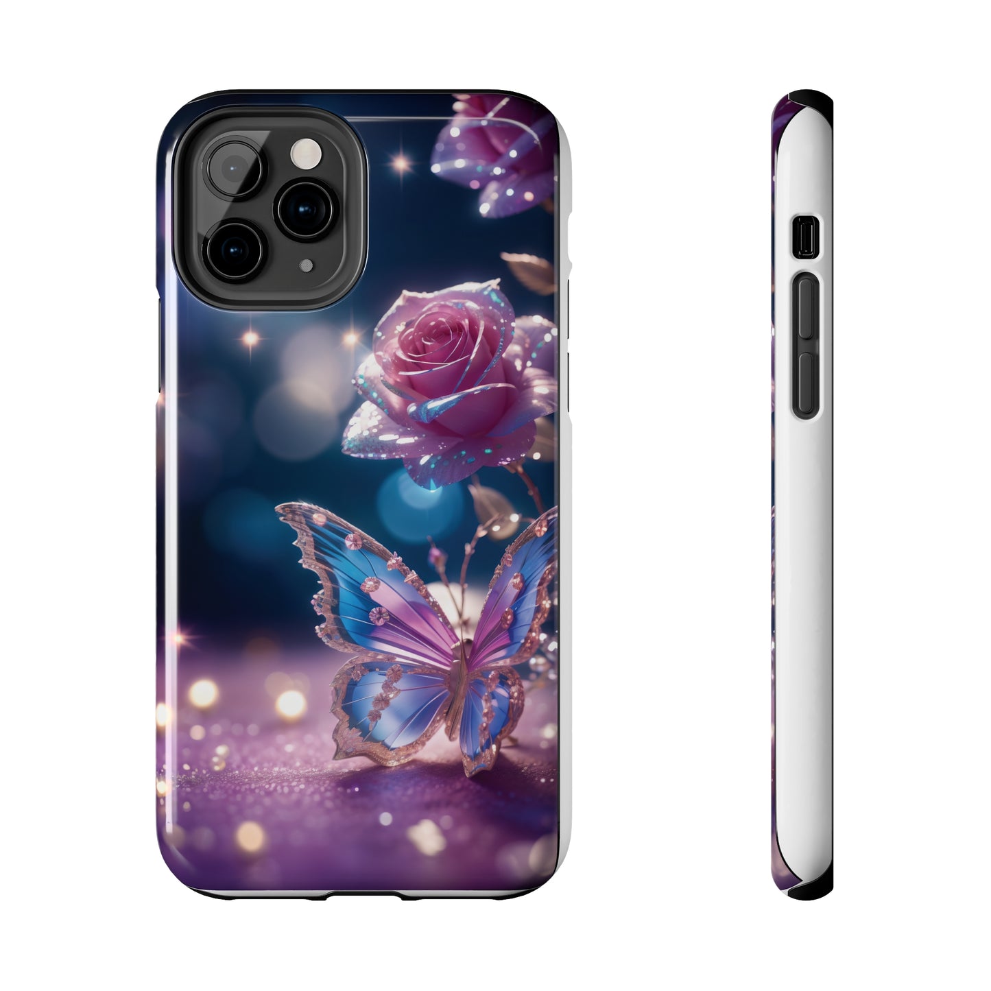 Tough Phone Cases: Fantasy butterfly and roses