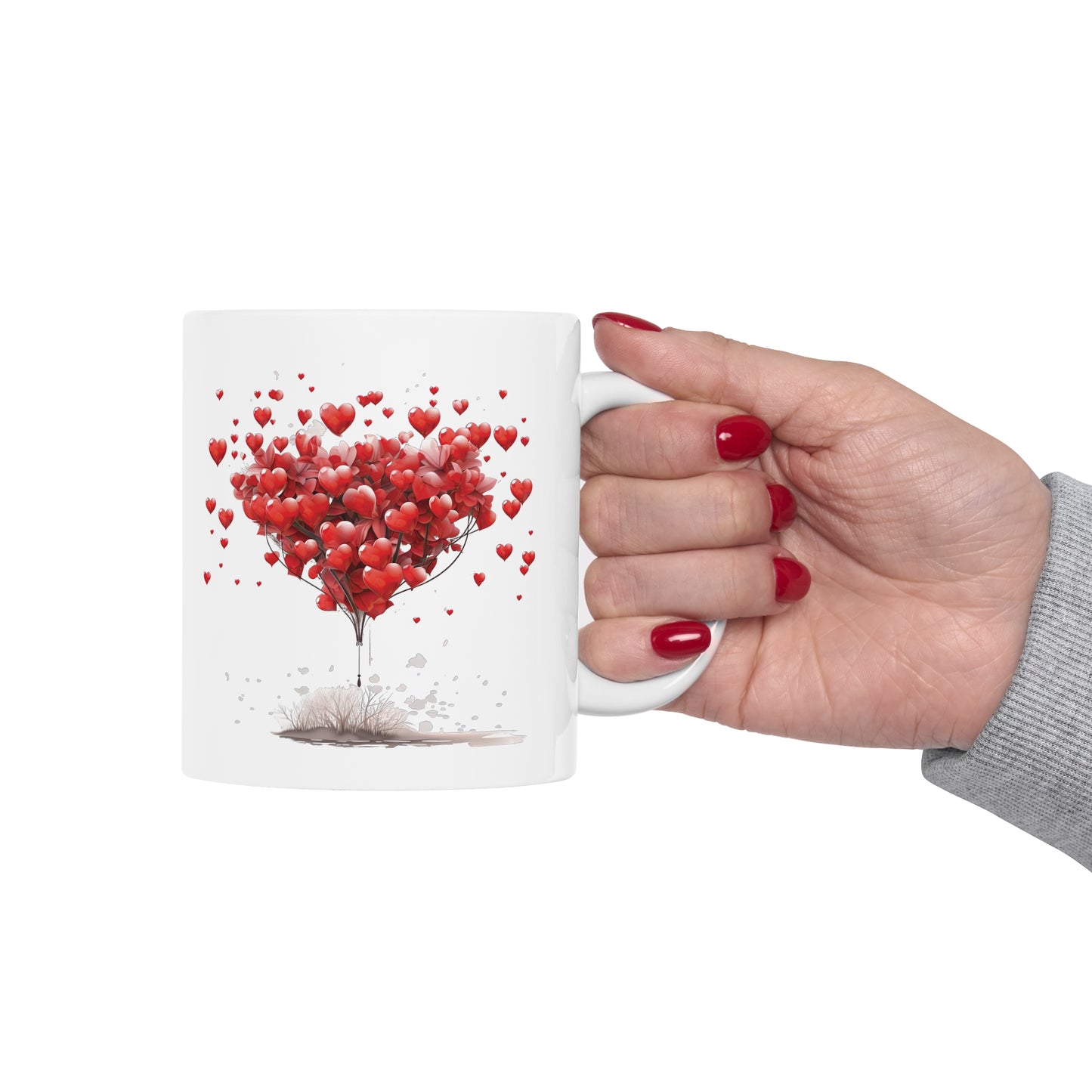 Valentine's Balloon of Hearts: Ceramic Mug 11oz