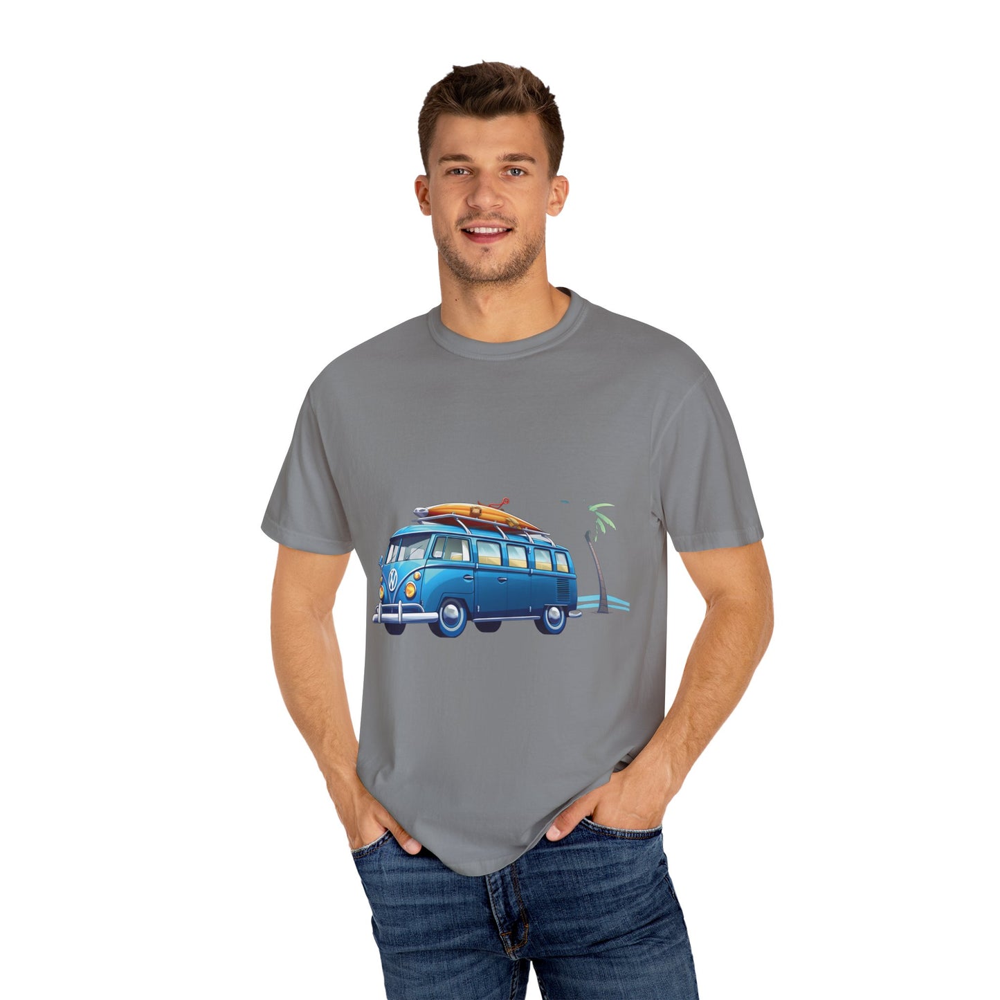 Retro Surf Van: Unisex Garment-Dyed T-shirt