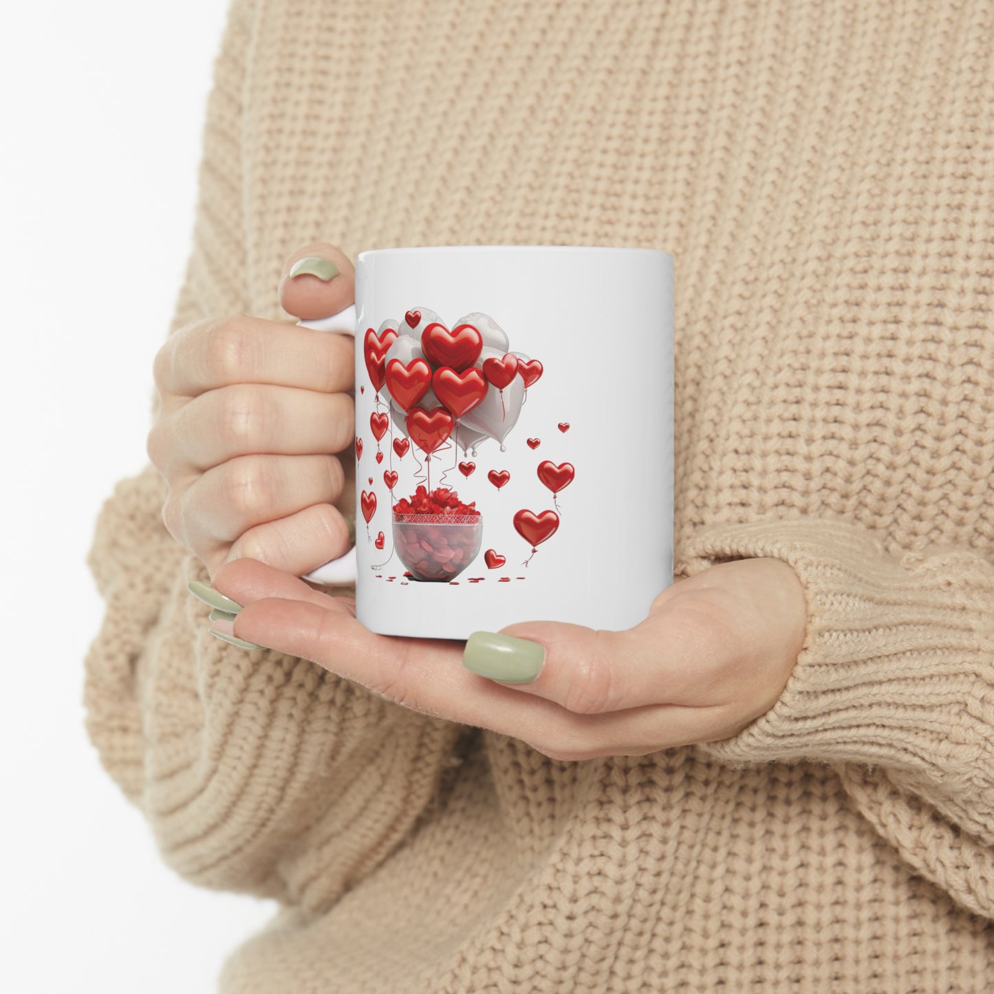 Valentine's Heart Basket: Ceramic Mug 11oz