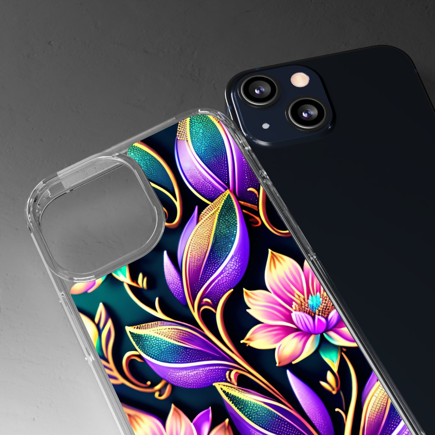 Clear Phone Cases: Fantasy Flower