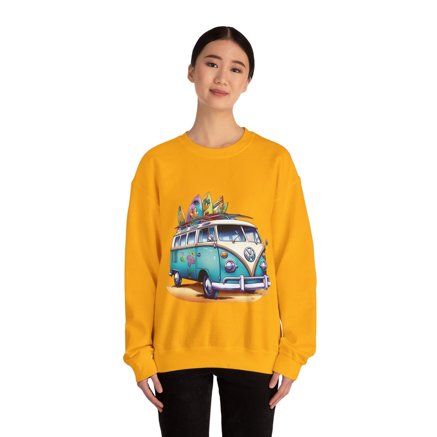 Retro Surf Van - Unisex Heavy Blend™ Crewneck Sweatshirt