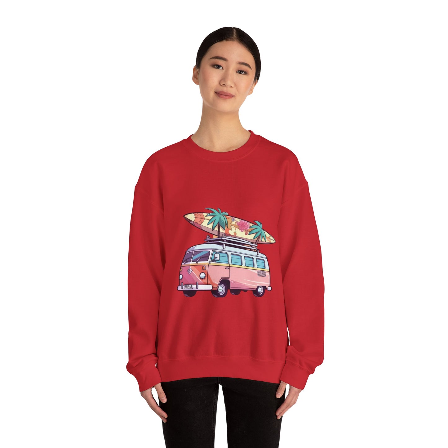 Retro Surf Van - Unisex Heavy Blend™ Crewneck Sweatshirt