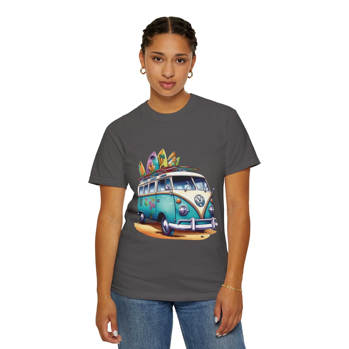 Retro Surf Van: Unisex Garment-Dyed T-shirt