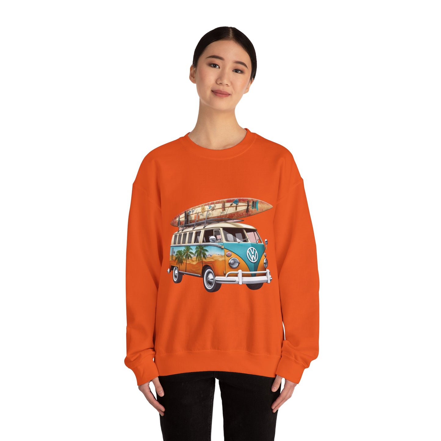 Retro Surf Van - Unisex Heavy Blend™ Crewneck Sweatshirt