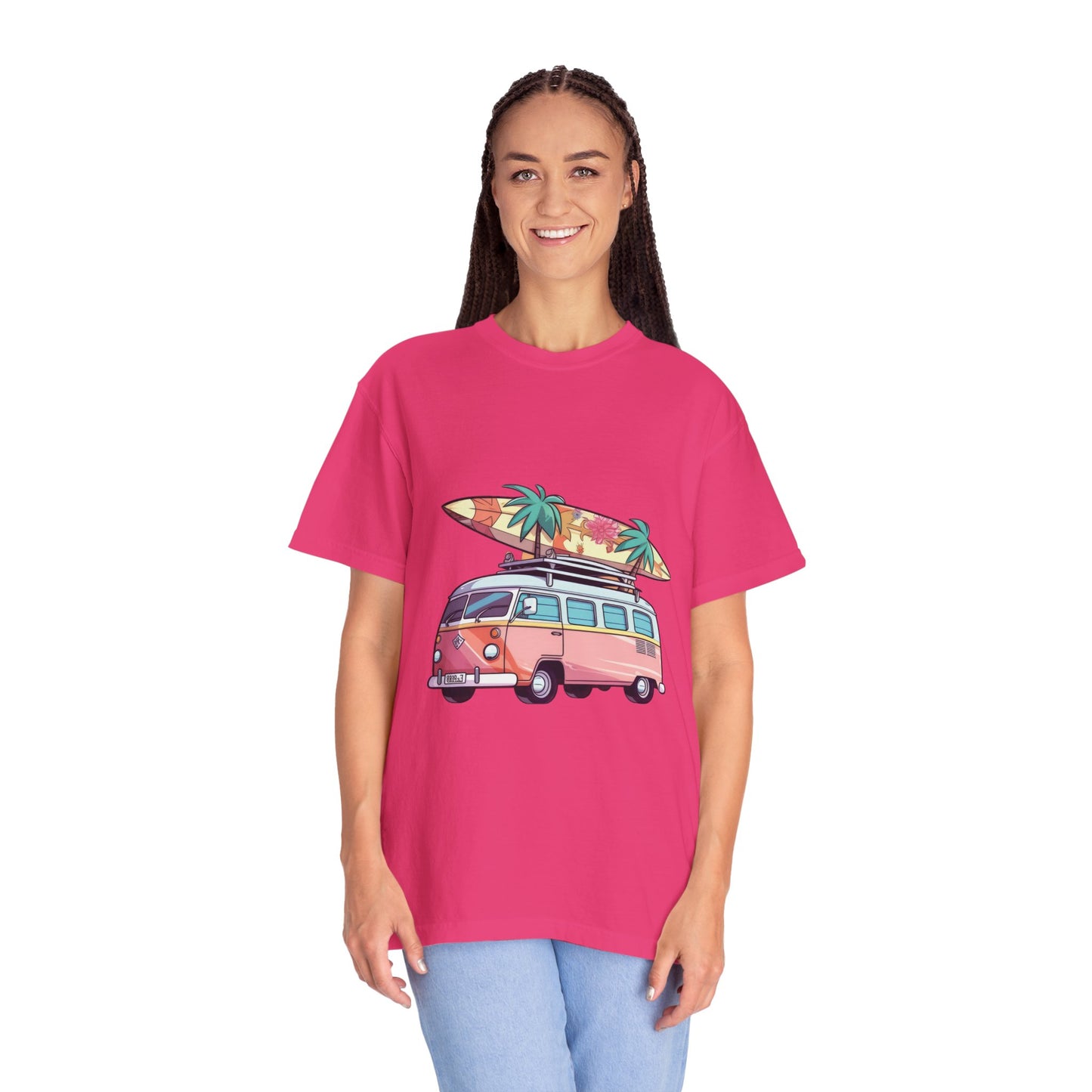 Retro Surf Van: Unisex Garment-Dyed T-shirt