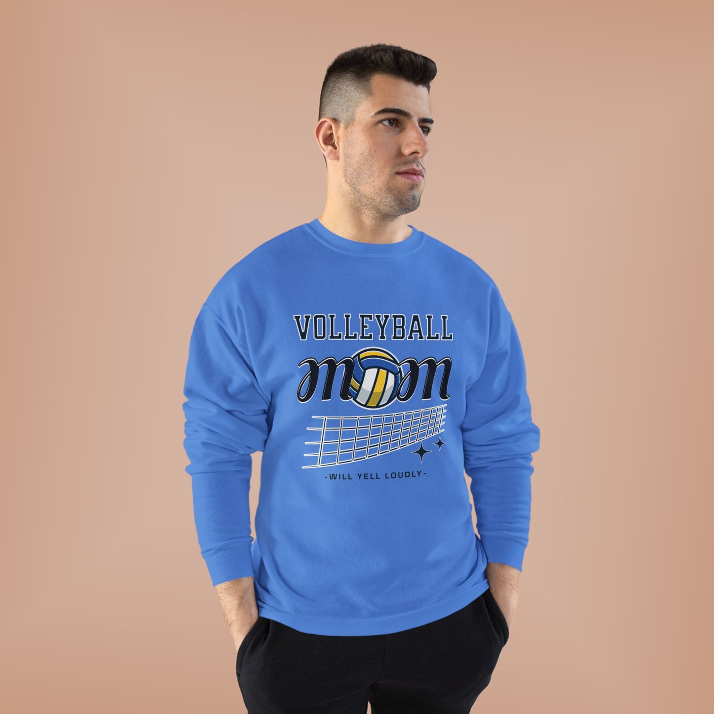 Volleyball Mom Eco-Friendly Crewneck Sweatshirt, Mother's Day Gift, Sports Apparel, Gamer Sweatshirt, Family Celebration Wear
