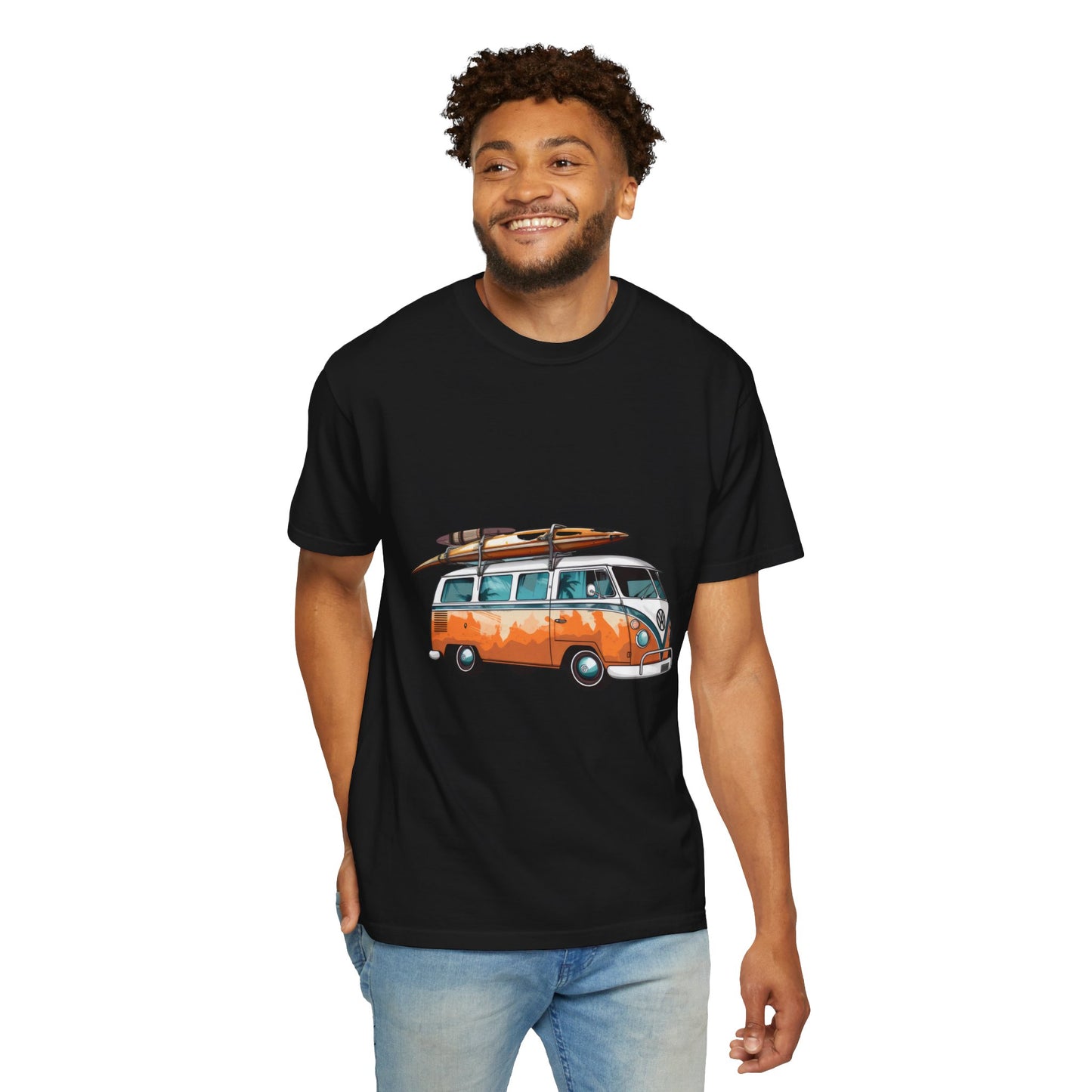 Retro Surf Van: Unisex Garment-Dyed T-shirt