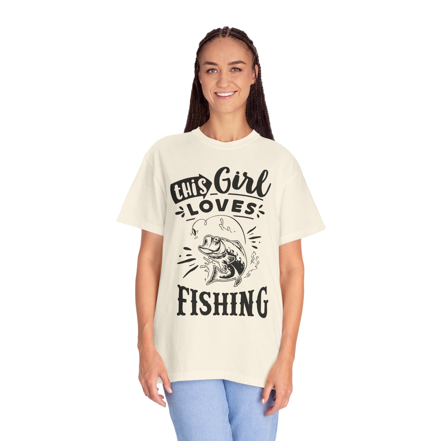 This girl loves fishing: Unisex Garment-Dyed T-shirt