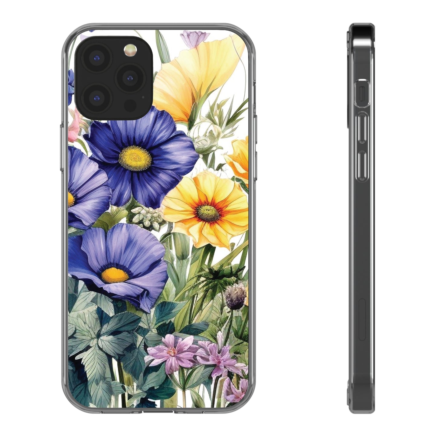 Clear Phone Cases: Watercolor Wild Flowers