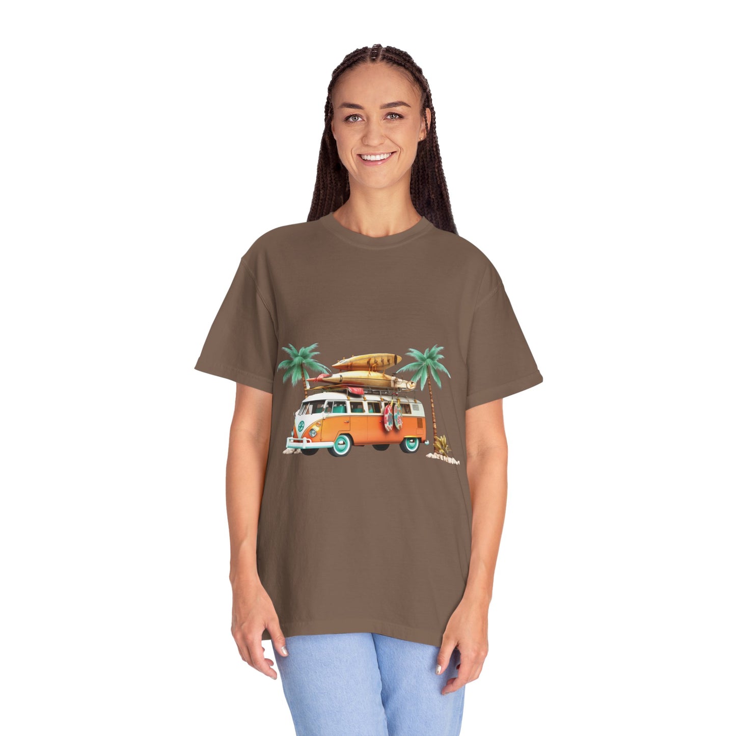 Retro Surf Van: Unisex Garment-Dyed T-shirt