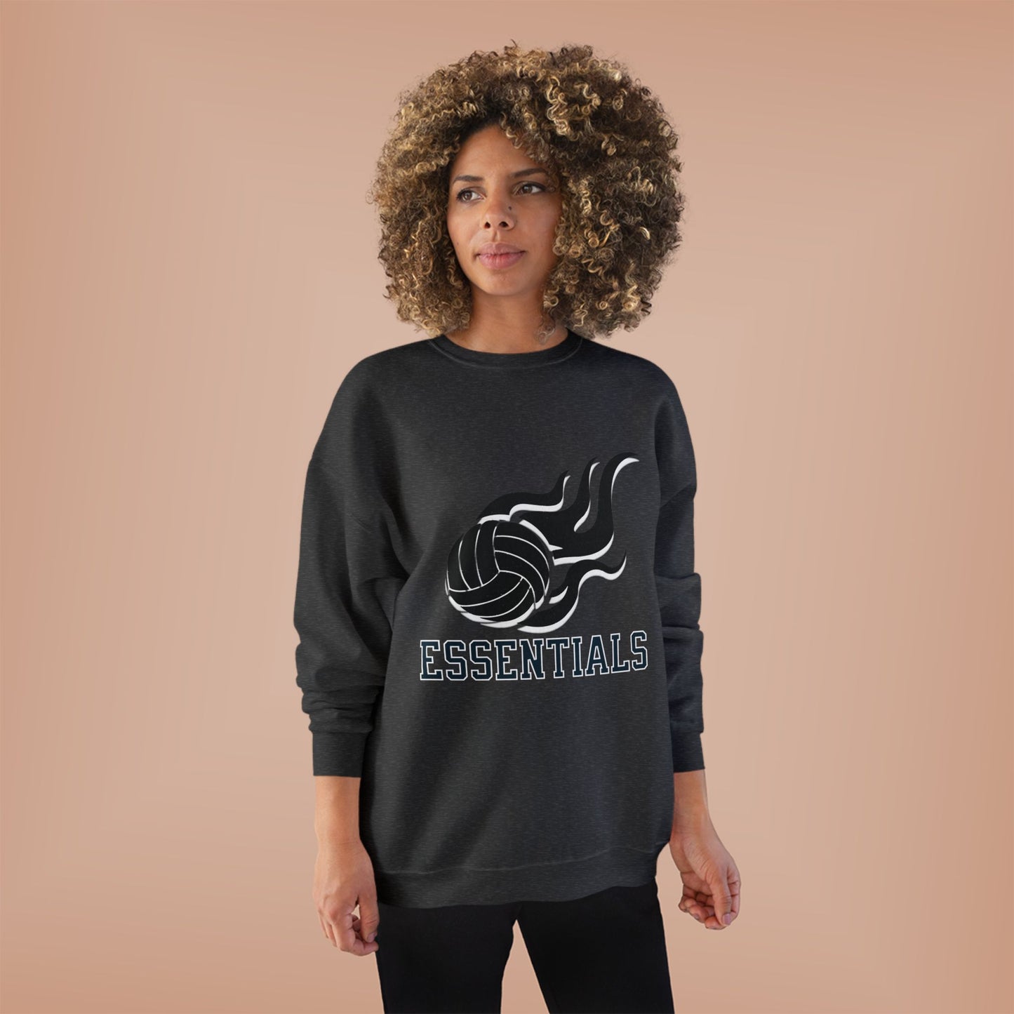 Volleyball Essentials Crewneck Sweatshirt - Unisex Eco-Friendly, Sportswear, Athletic Casual, Team Spirit, Gift for Sports Lovers