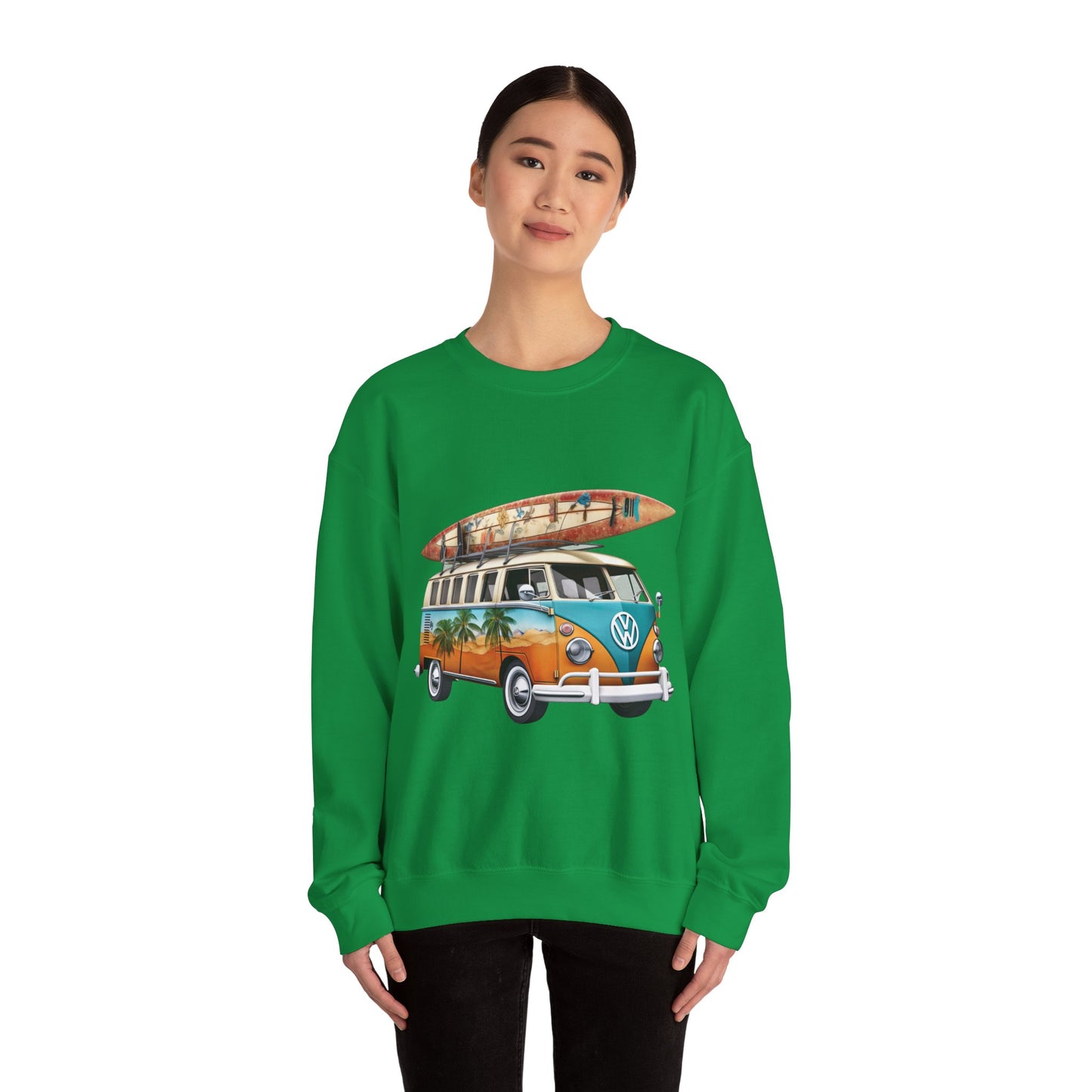 Retro Surf Van - Unisex Heavy Blend™ Crewneck Sweatshirt