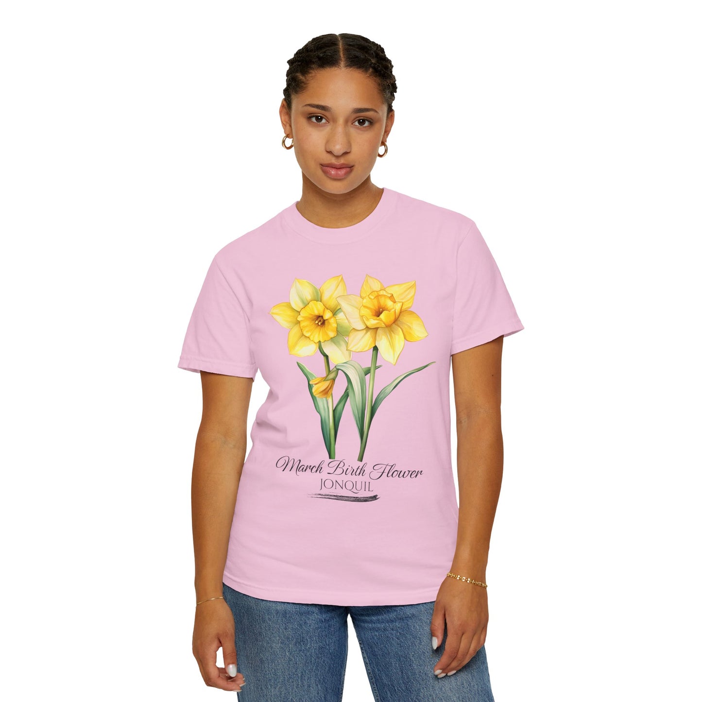 March Birth Flower "Jonquil" - Unisex Garment-Dyed T-shirt