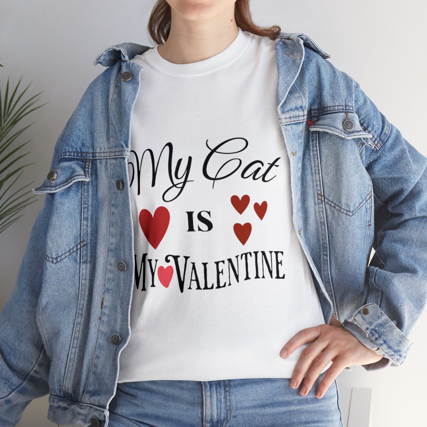 My Cat Is My Valentine1 - Unisex Heavy Cotton Tee