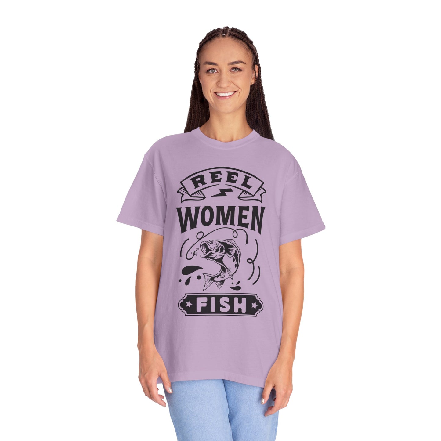 Reel women fish: Unisex Garment-Dyed T-shirt