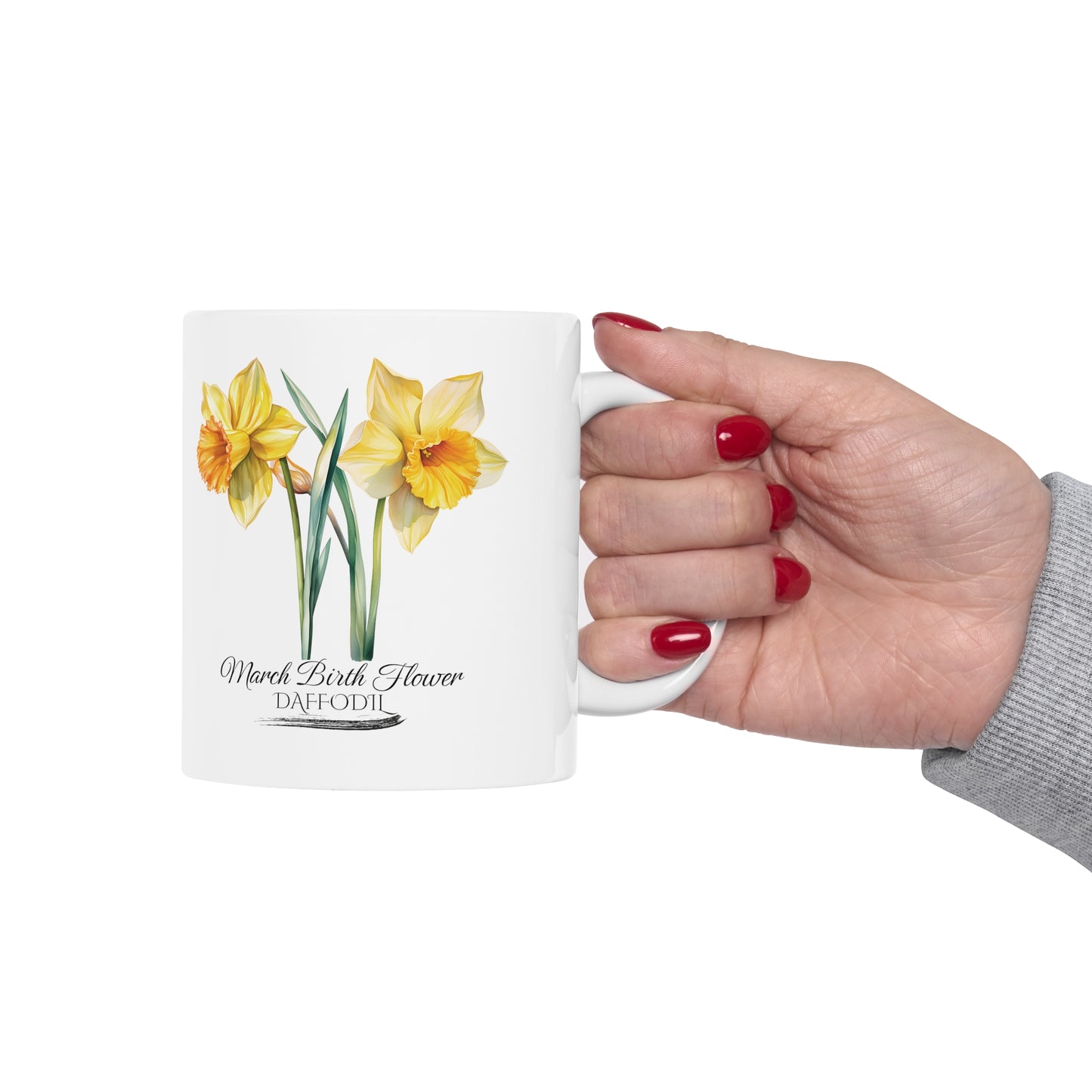 March Birth Flower (Daffodil): Ceramic Mug 11oz
