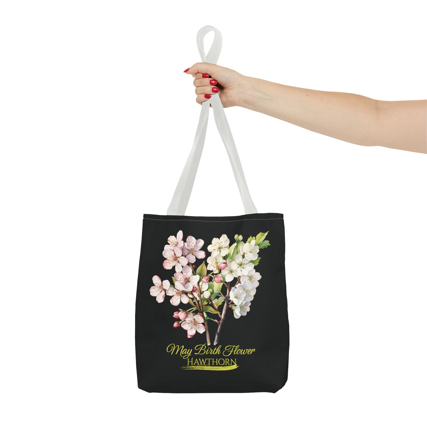 May Birth Flower: Hawthorn - Tote Bag (AOP)