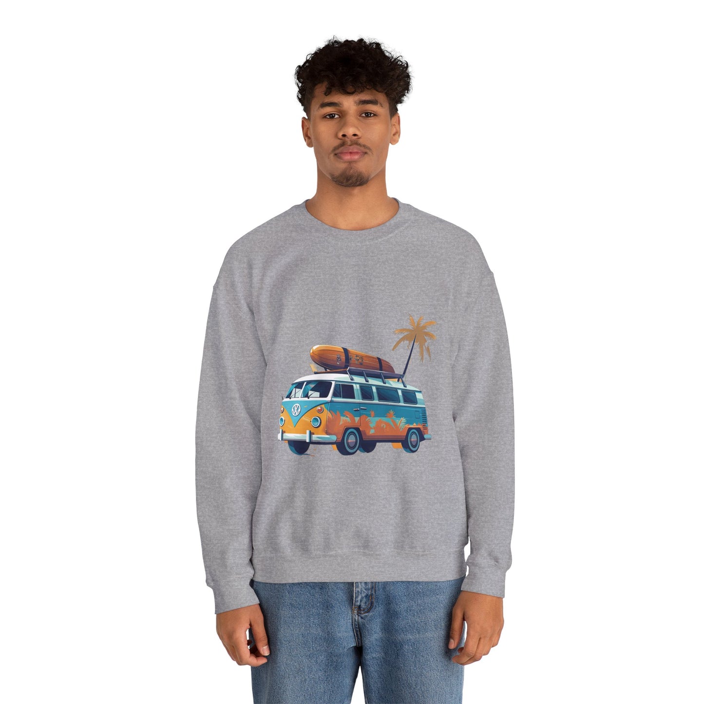 Retro Surf Van - Unisex Heavy Blend™ Crewneck Sweatshirt