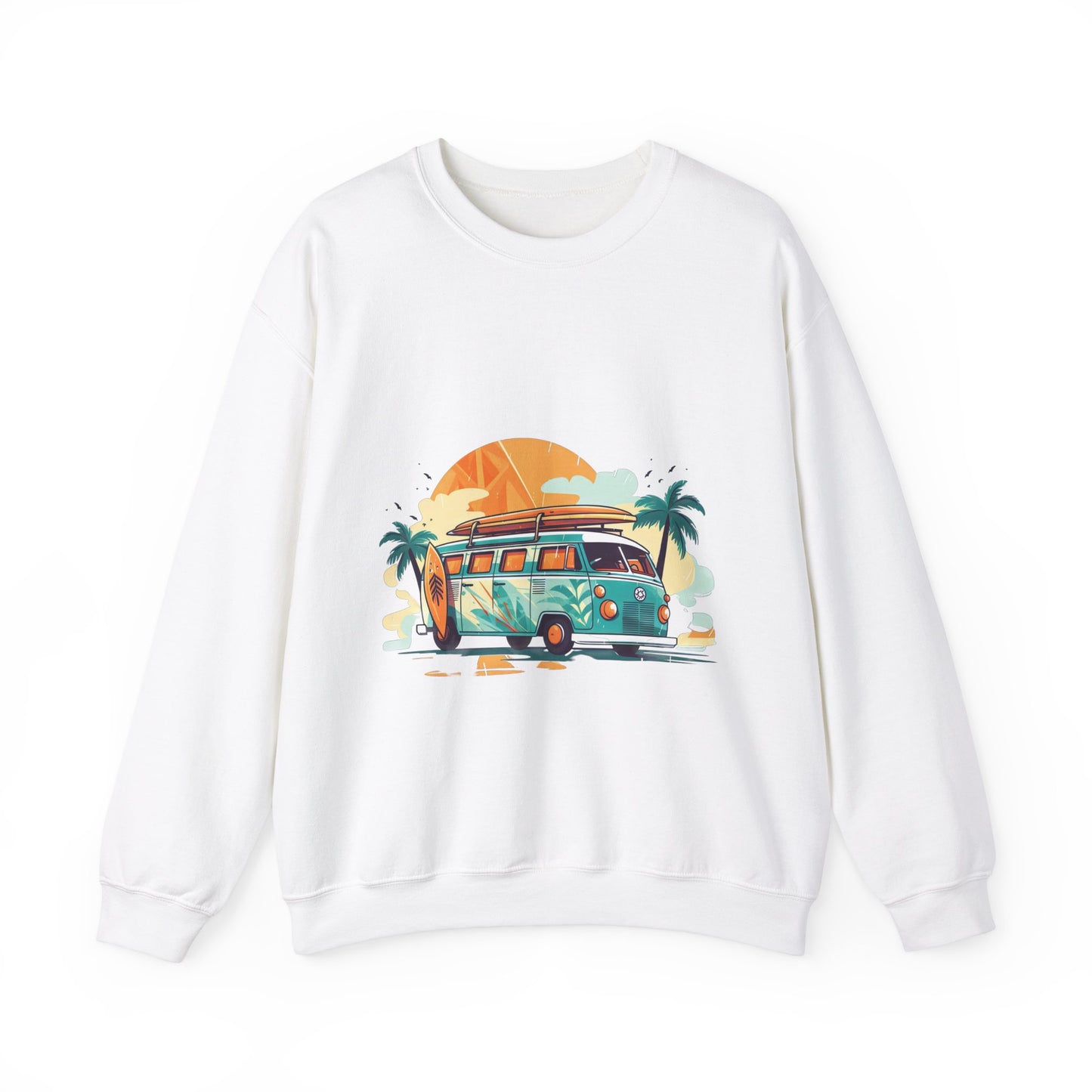 Retro Surf Van - Unisex Heavy Blend™ Crewneck Sweatshirt