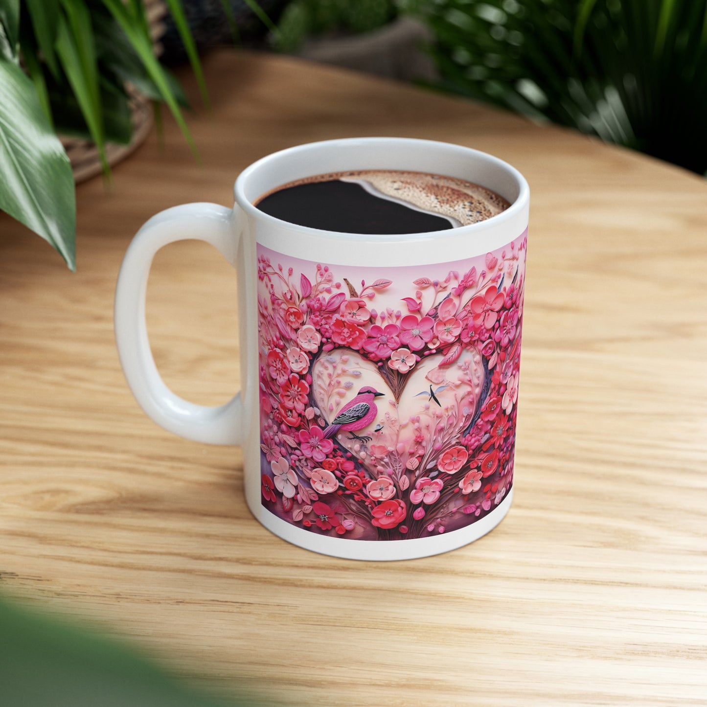 Valentine's Heart with birth: Ceramic Mug 11oz