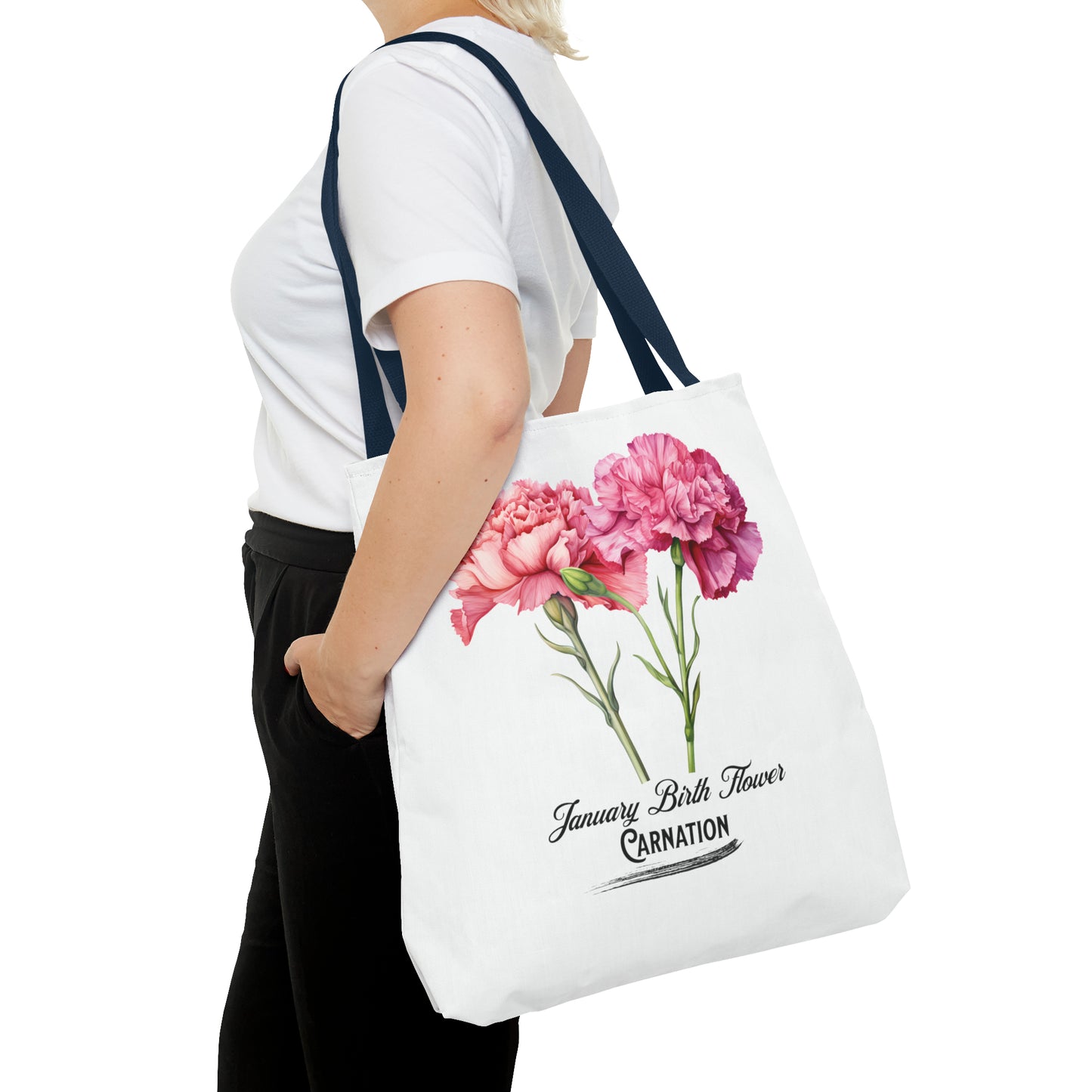 January Birth Flower: Carnation - Tote Bag (AOP)