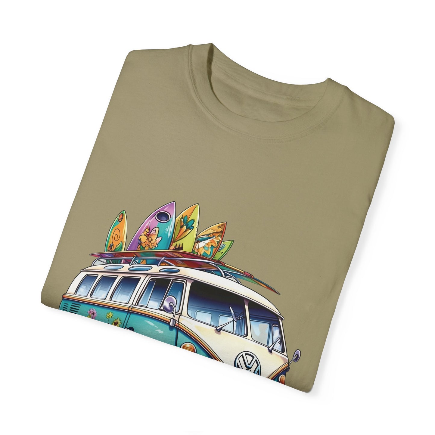 Retro Surf Van: Unisex Garment-Dyed T-shirt