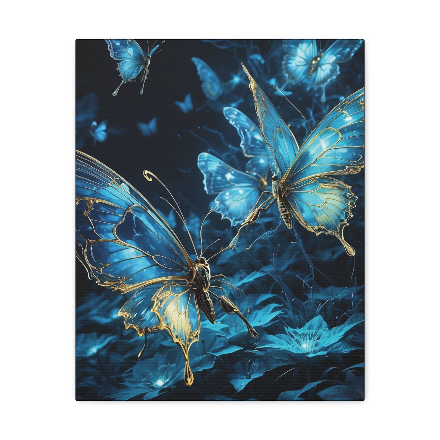 Beautiful butterfly glowing in the dark - Canvas Gallery Wraps