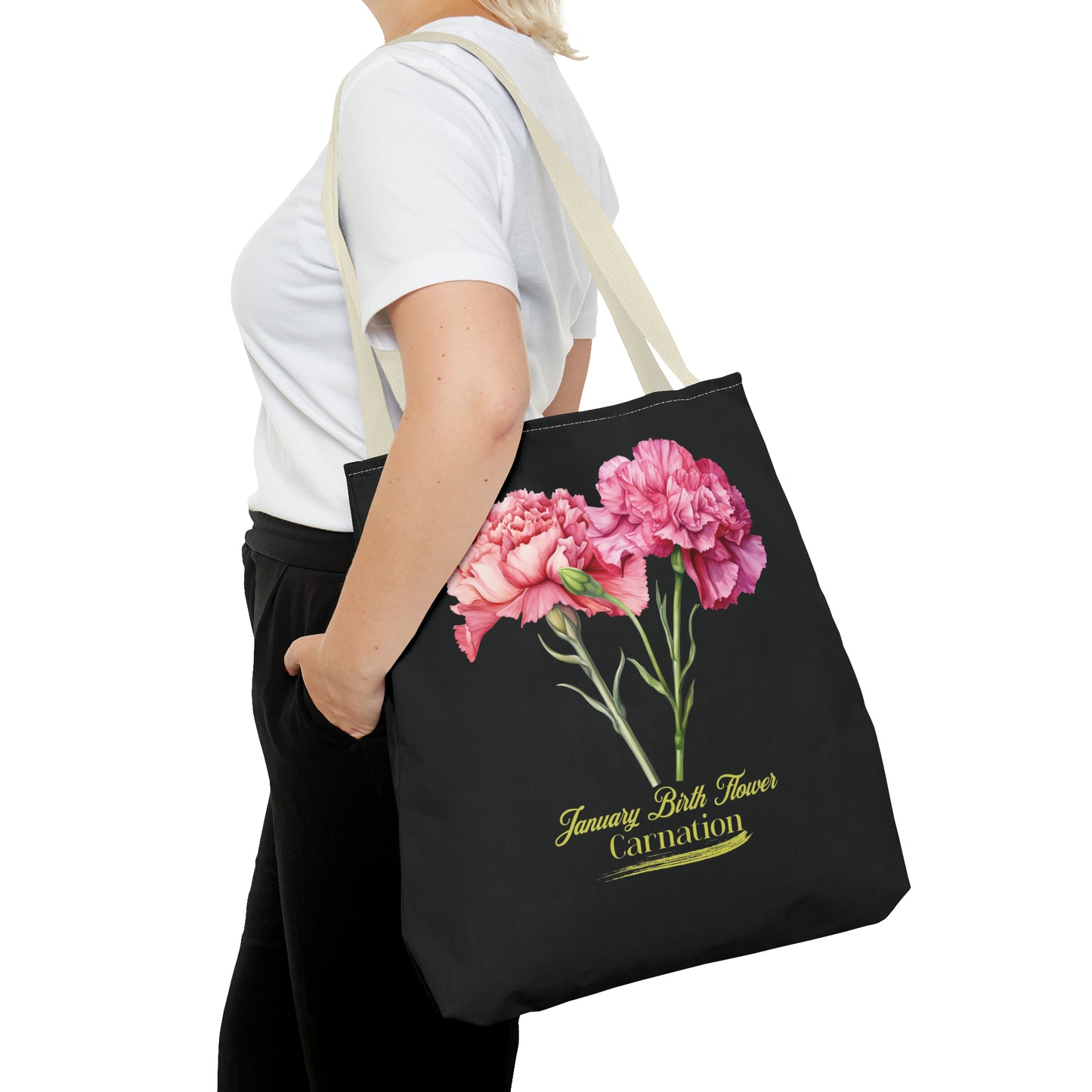 January Birth Flower: Carnation - Tote Bag (AOP)