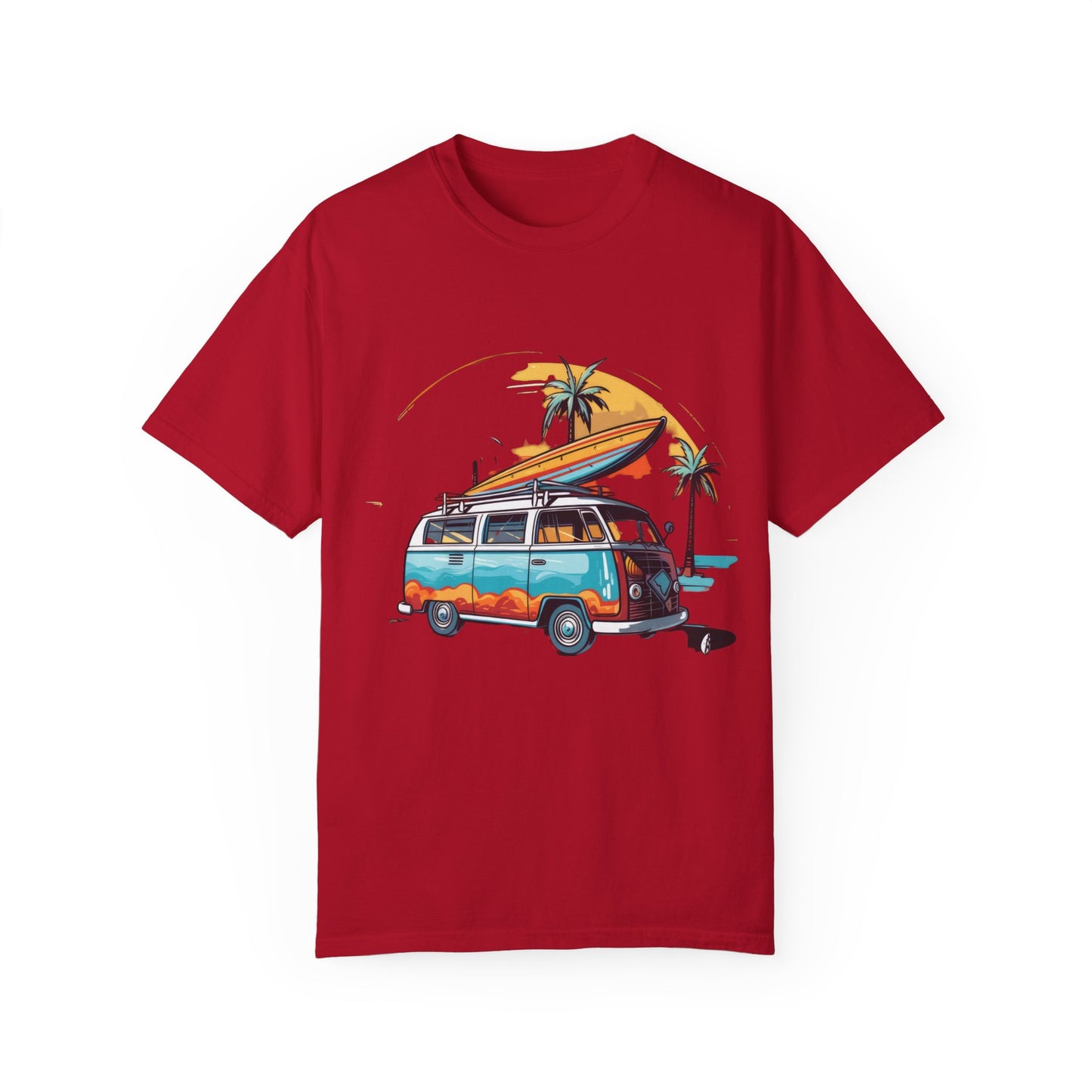 Retro Surf Van: Unisex Garment-Dyed T-shirt