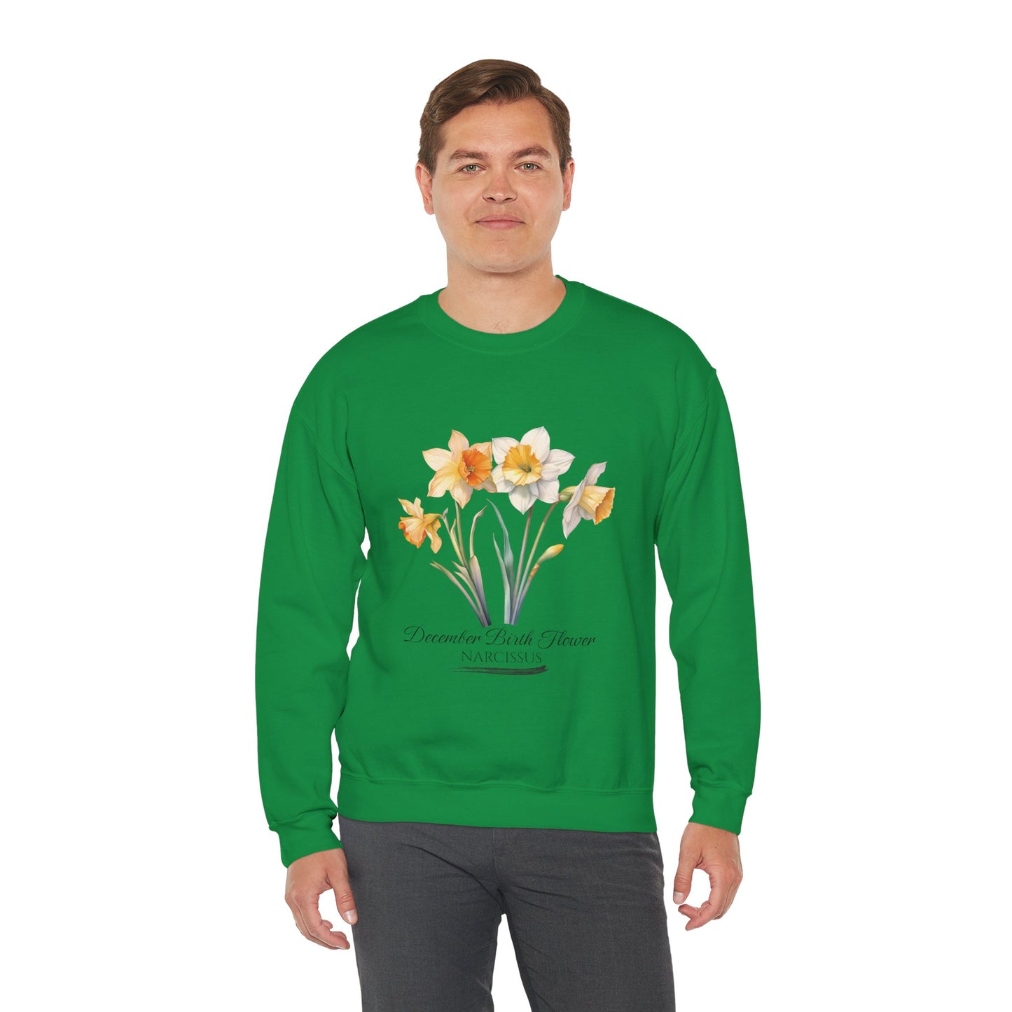 December Birth Flower (Narcisus) - Unisex Heavy Blend™ Crewneck Sweatshirt