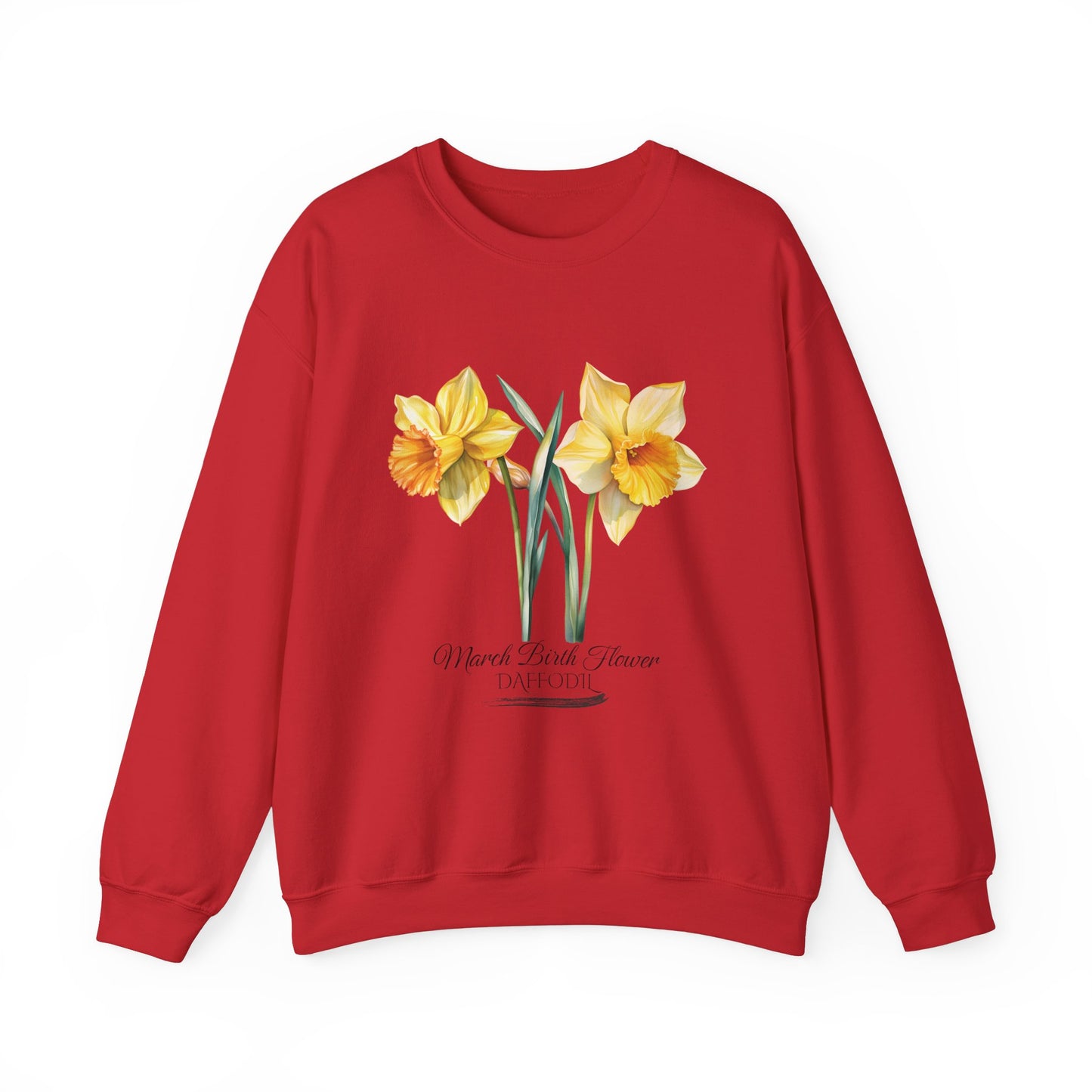 March Birth Flower (Daffodil) - Unisex Heavy Blend™ Crewneck Sweatshirt